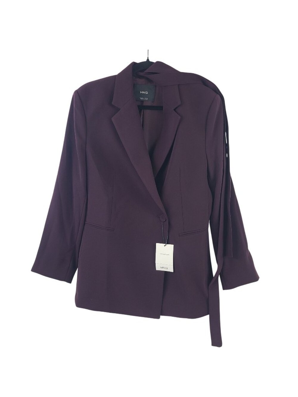 Mango Iguana Tie Waist Tailored Blazer Co-Ord In Red - Size L